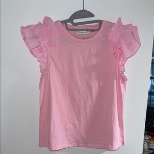 Mixed media ruffle detailed shirt